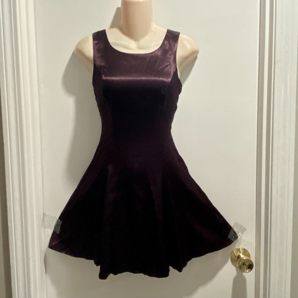 Vintage Satin Fit & Flare Lacing Coquette Fairy Whimsygoth Y2K Mini Dress 5/6